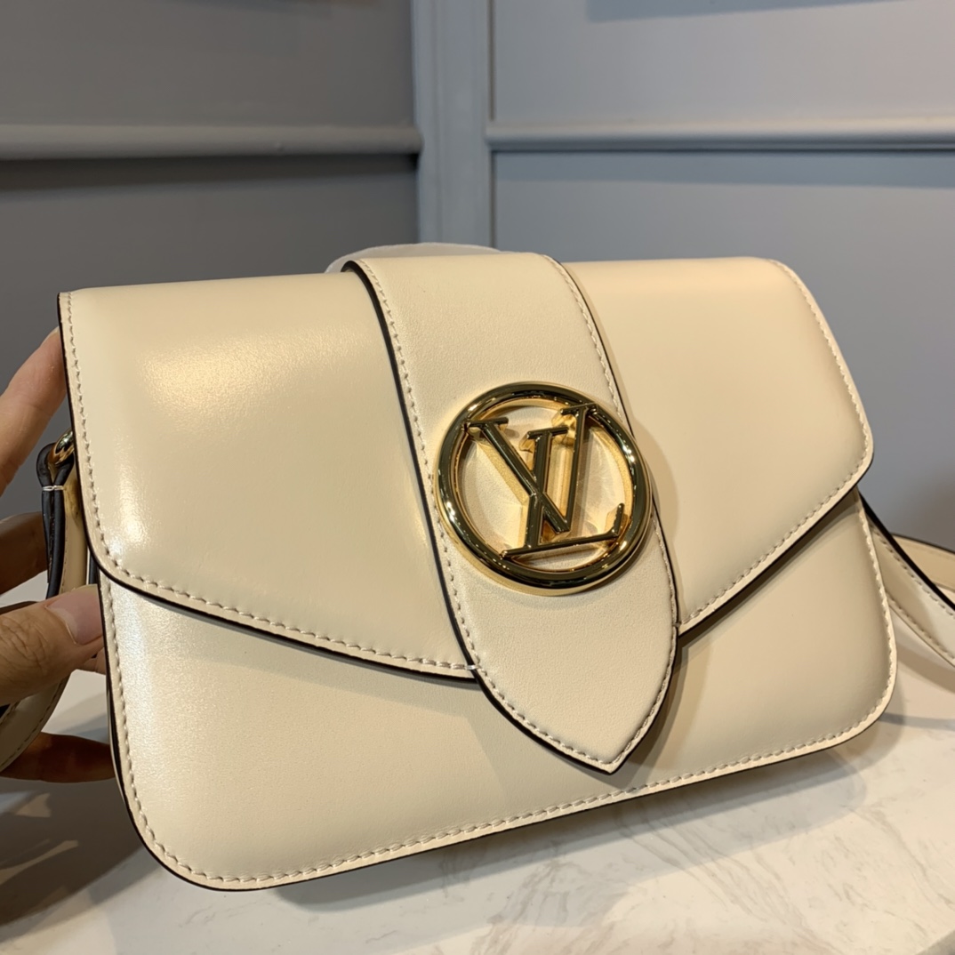 Louis Vuitton LV PONT 9 SOFT Smooth calfskin Shoudler Bag M55950 Cream